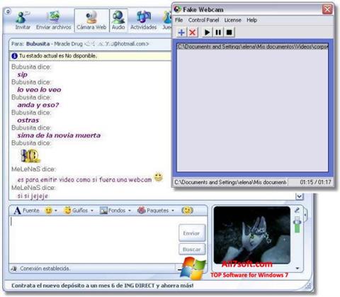 Screenshot Fake Webcam para Windows 7