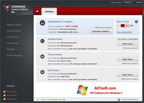 Screenshot Comodo System Utilities para Windows 7