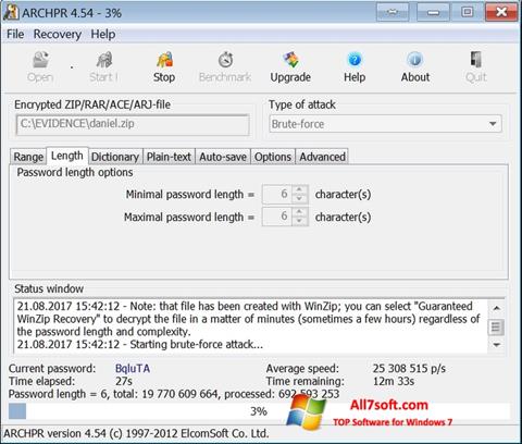 Screenshot Advanced Archive Password Recovery para Windows 7