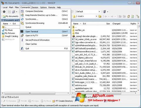 Screenshot WinSCP para Windows 7